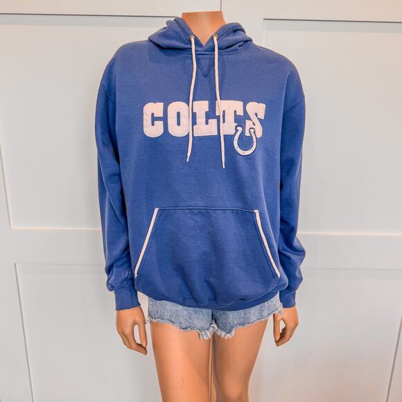 Vintage NFL Indianapolis COLTS Hoodie Sweatshirt, Blue and White, Size: Large - Picture 9 of 9